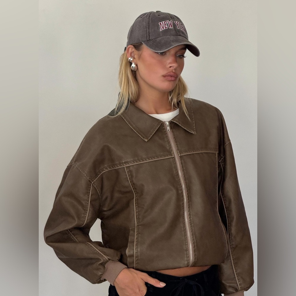 Princess Polly Brown Leather Jacket